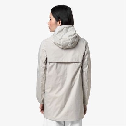 K-Way Sophie Giubbino Donna K7123MW AZJ Giacca Reversibile Impermeabile Media Lunghezza beige/white