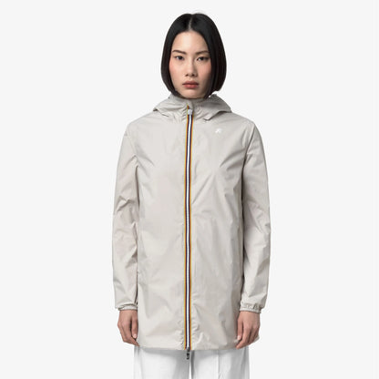 K-Way Sophie Giubbino Donna K7123MW AZJ Giacca Reversibile Impermeabile Media Lunghezza beige/white