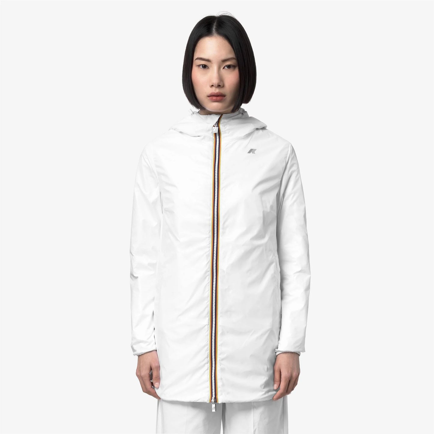 K-Way Sophie Giubbino Donna K7123MW AZJ Giacca Reversibile Impermeabile Media Lunghezza beige/white