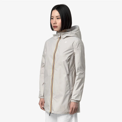 K-Way Sophie Giubbino Donna K7123MW AZJ Giacca Reversibile Impermeabile Media Lunghezza beige/white