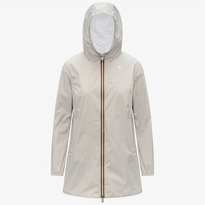 K-Way Sophie Giubbino Donna K7123MW AZJ Giacca Reversibile Impermeabile Media Lunghezza beige/white