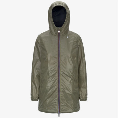 K-way Giacca Impermeabile Media capospalla Donna Reversibile Verde Blu K7123MW B0T