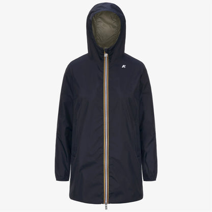 K-way Giacca Impermeabile Media capospalla Donna Reversibile Verde Blu K7123MW B0T