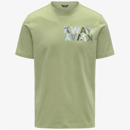 k-way t-shirt uomo odom verde lettering logo vista frontale