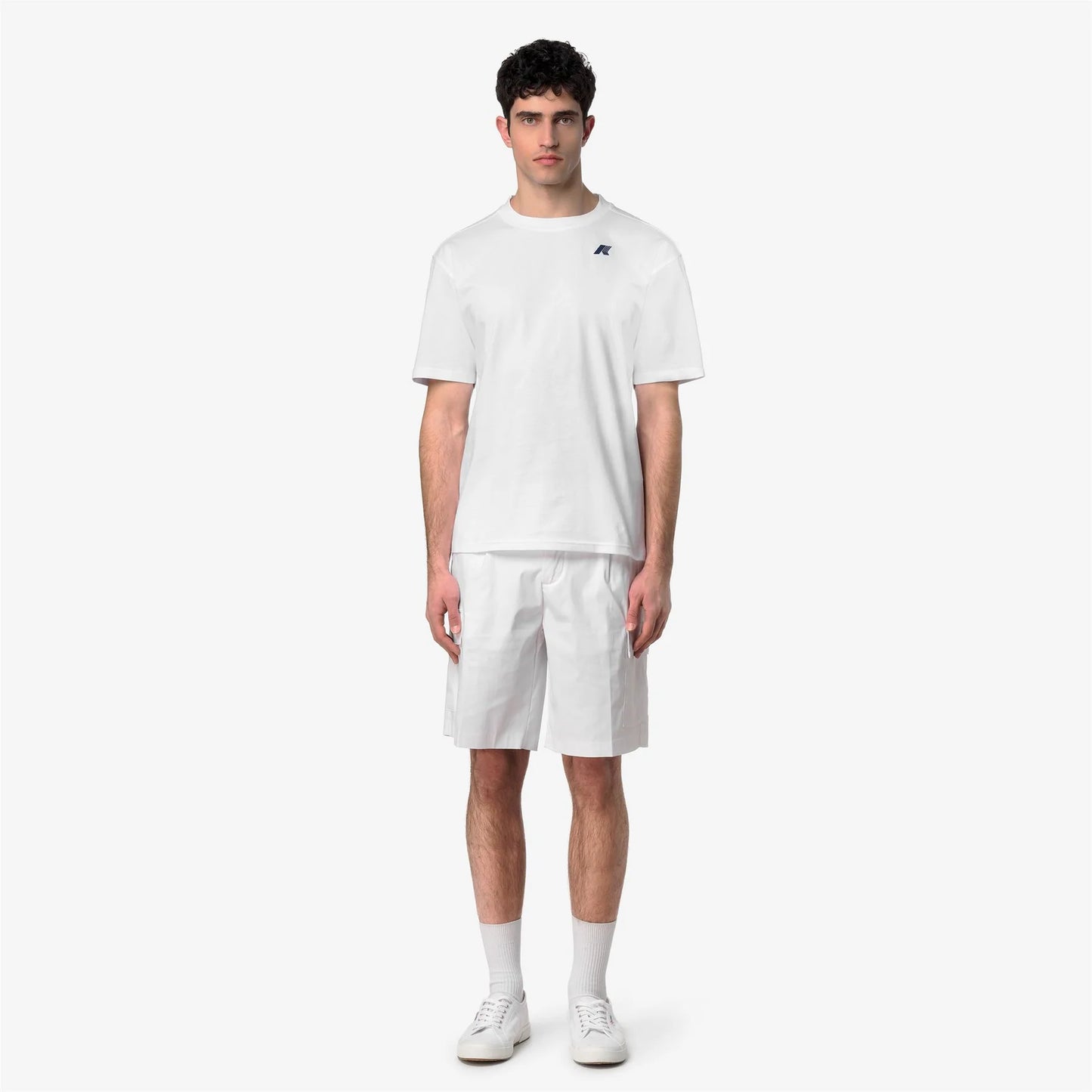 k-way t-shirt uomo solo wave bianca vista frontale