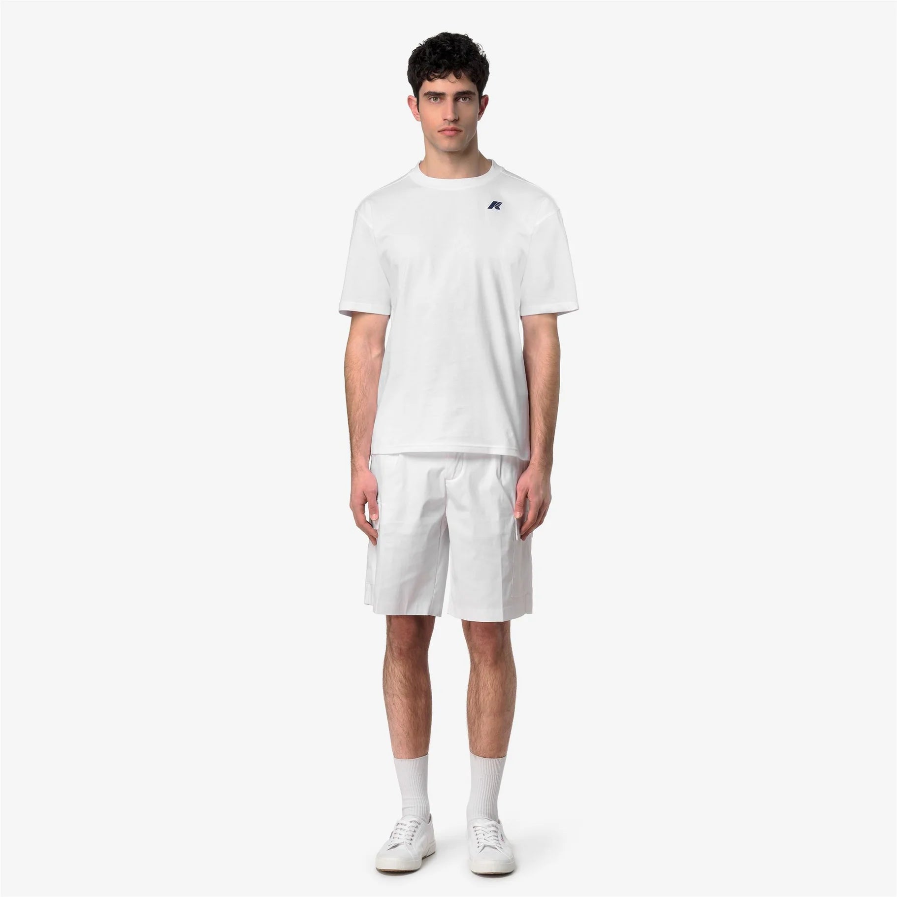 k-way t-shirt uomo solo wave bianca vista frontale