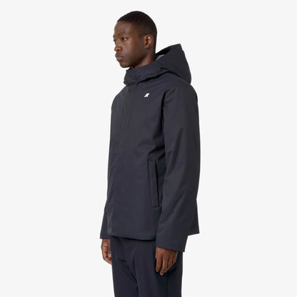 K-WAY Jacko Twill Marmotta capospalla uomo Corto Impermeabile Uomo Blu con Isolamento PrimaLoft K8133DW AL9