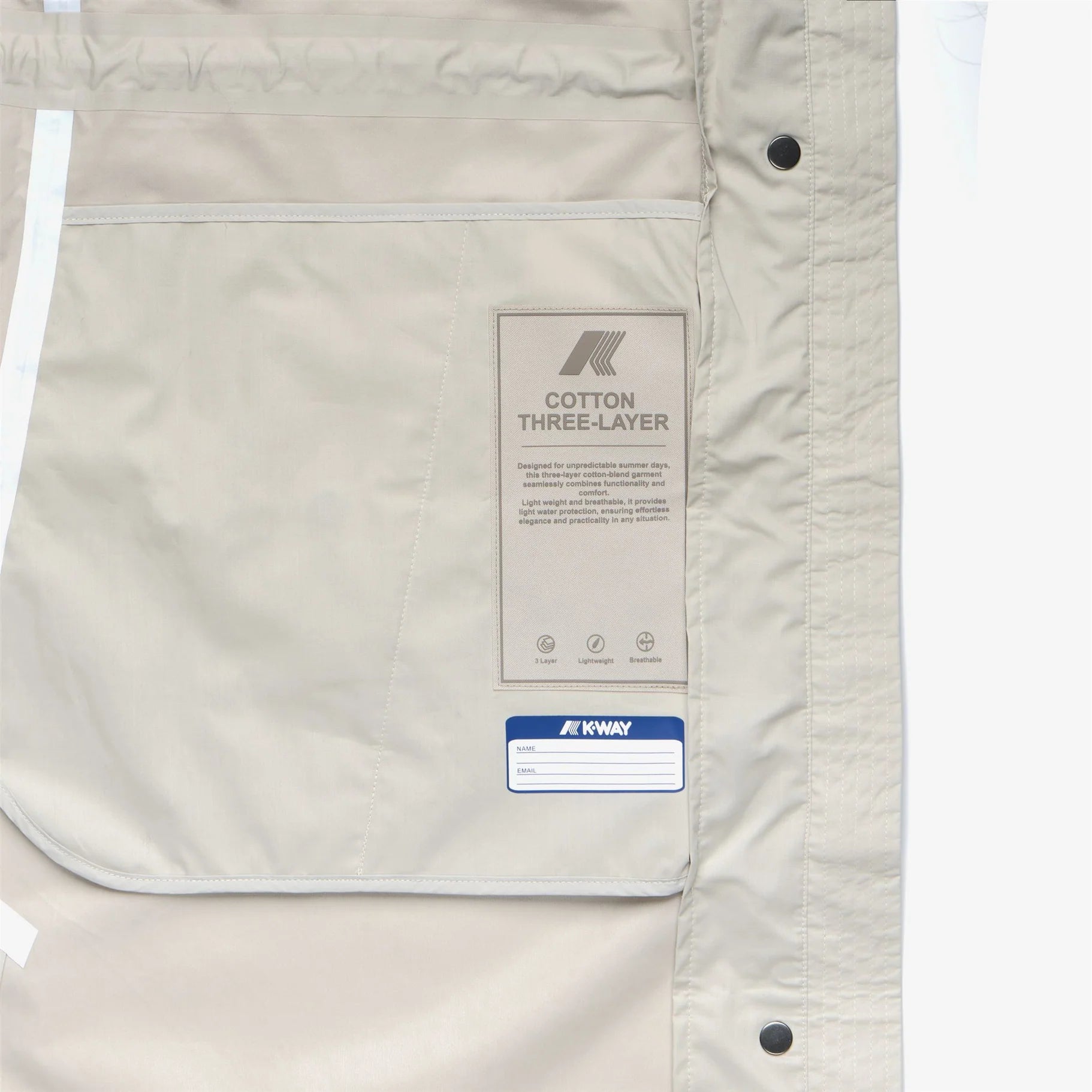 K-Way Barbrein donna dettaglio tessuto 3 layer