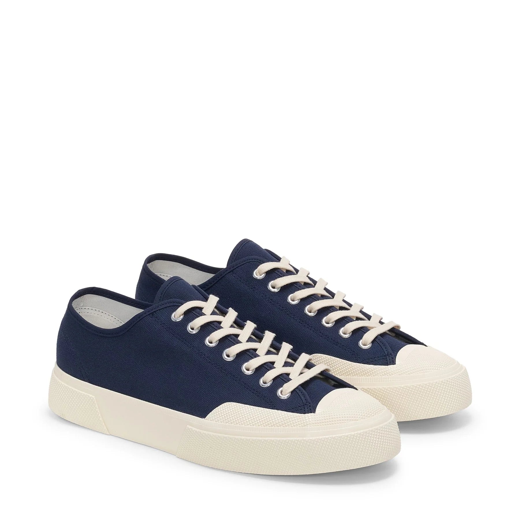 Scarpe Superga uomo in tela blu con lacci frontali