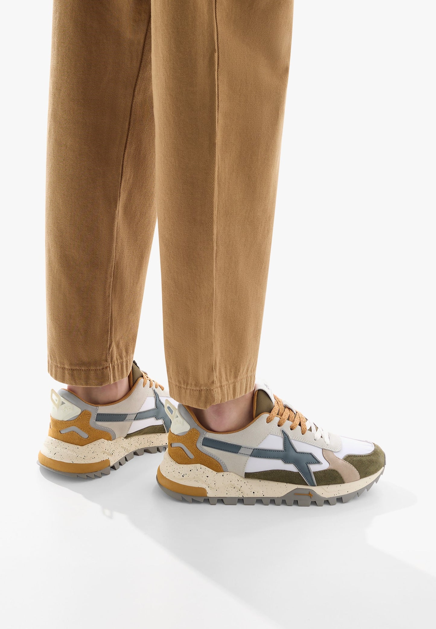 W6yz scarpe uomo Yak Sneakers in tessuto tecnico e suede_beige
