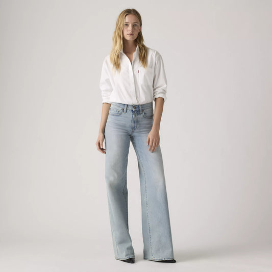 Levi's 728™ High Rise Wide Leg Jeans Donna Vita Alta Gamba Ampia Denim Chiaro