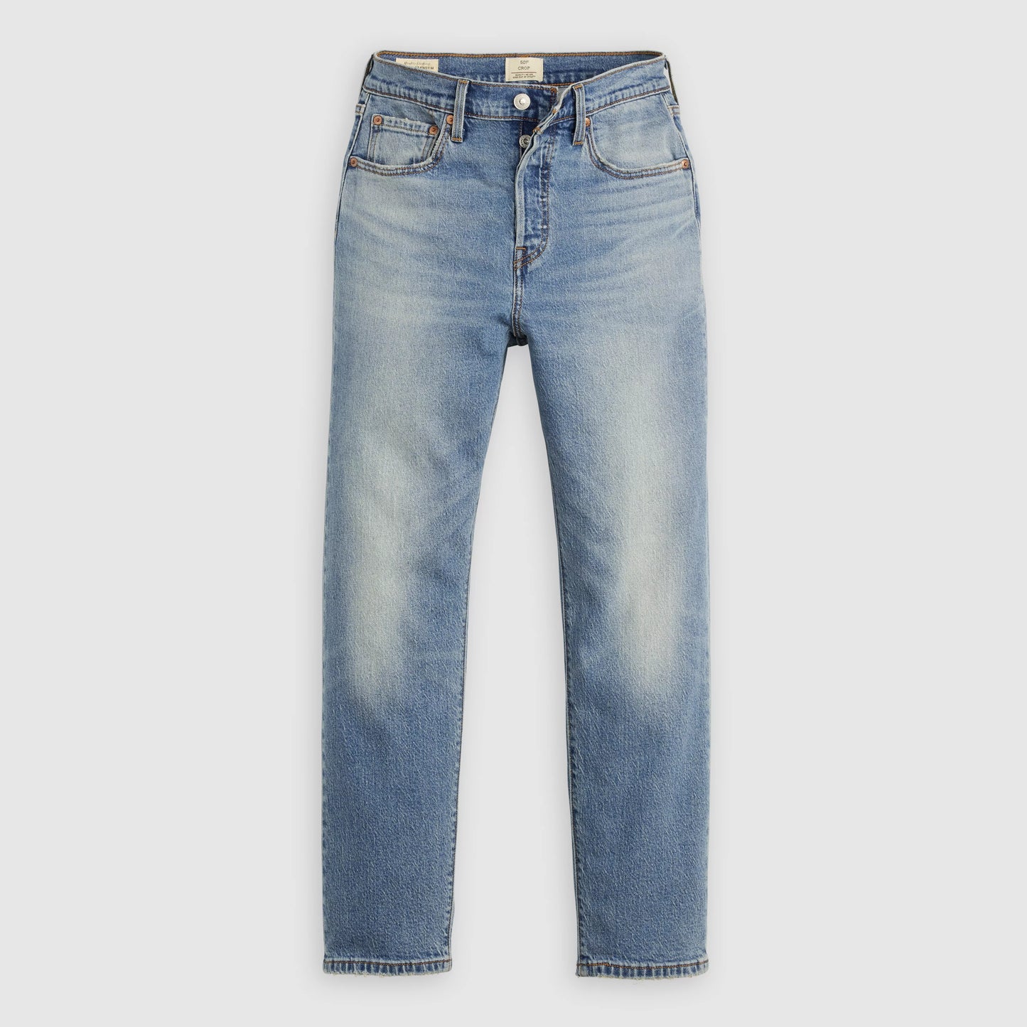 Levi's 501 Crop Lightweight women's jeans Roaming On Two light wash high-waisted straight women's jeans