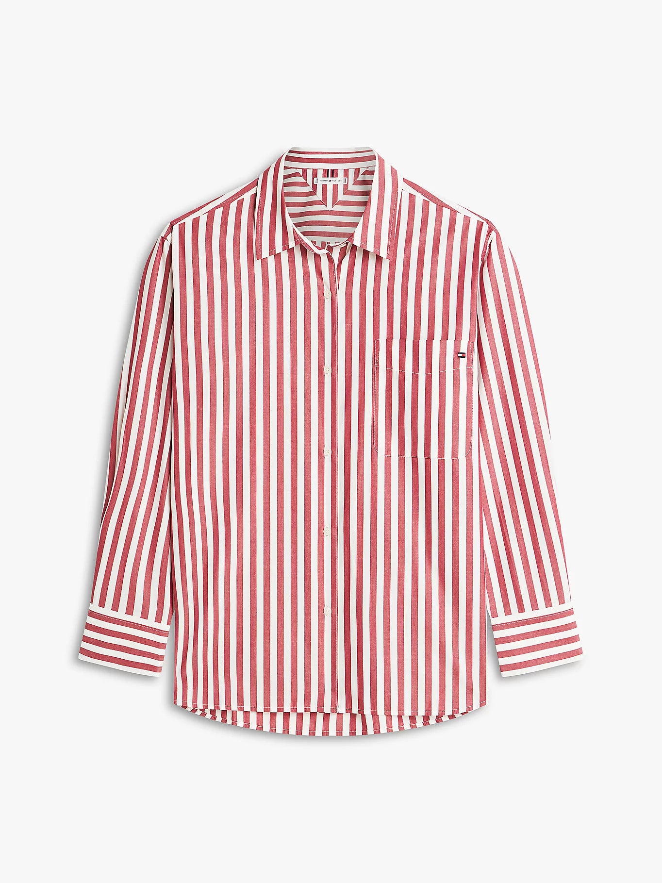 camicia lunga dietro Tommy Hilfiger popeline cotone