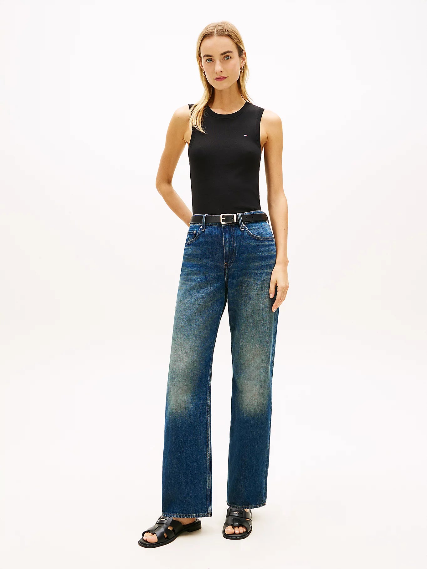 tommy hilfiger canotta donna nera outfit completo
