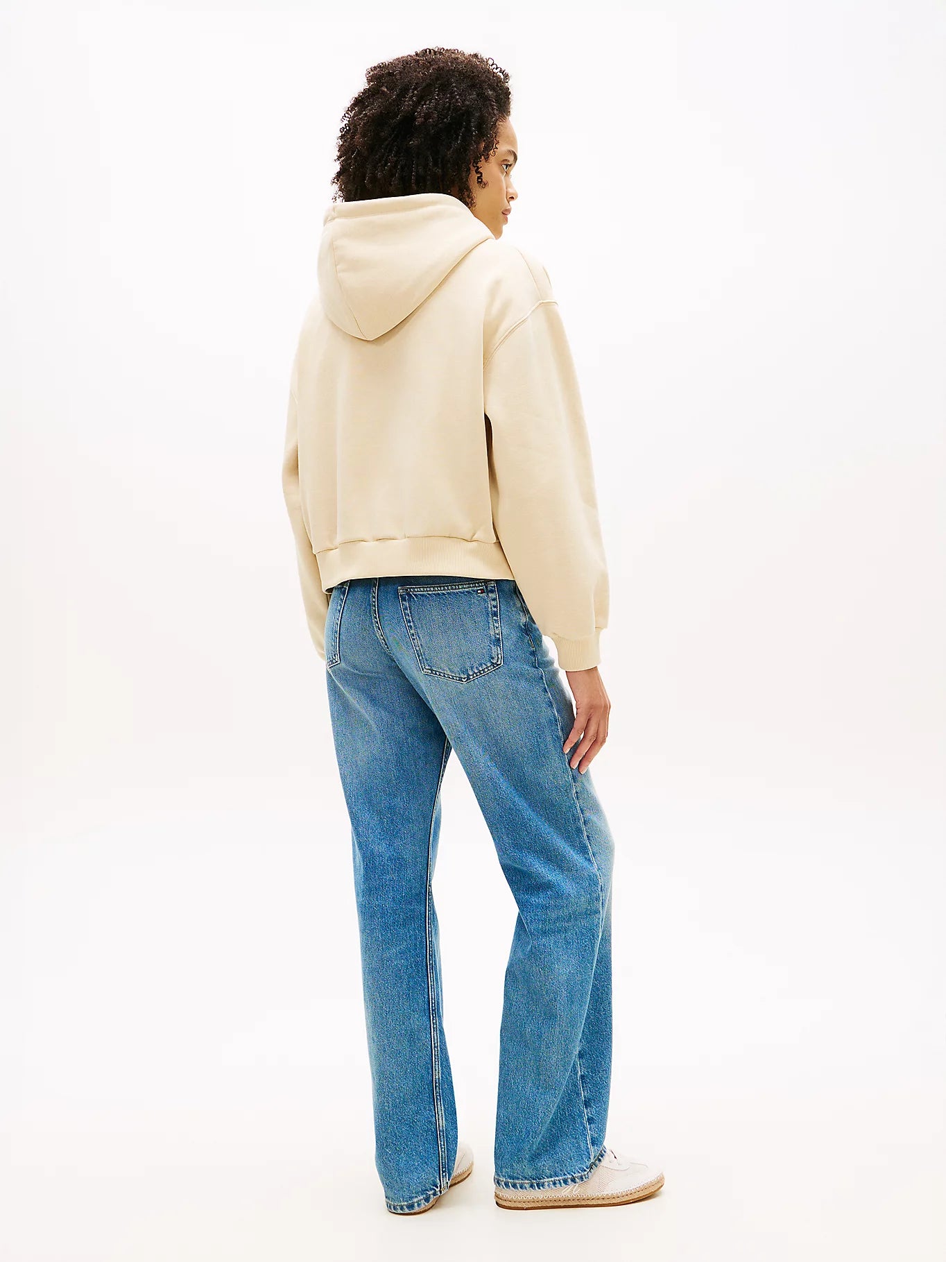 tommy hilfiger felpa donna beige vista posteriore