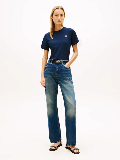tommy hilfiger t shirt donna blu outfit completo