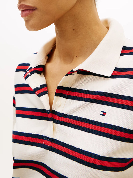 tommy hilfiger polo donna righe dettaglio colletto