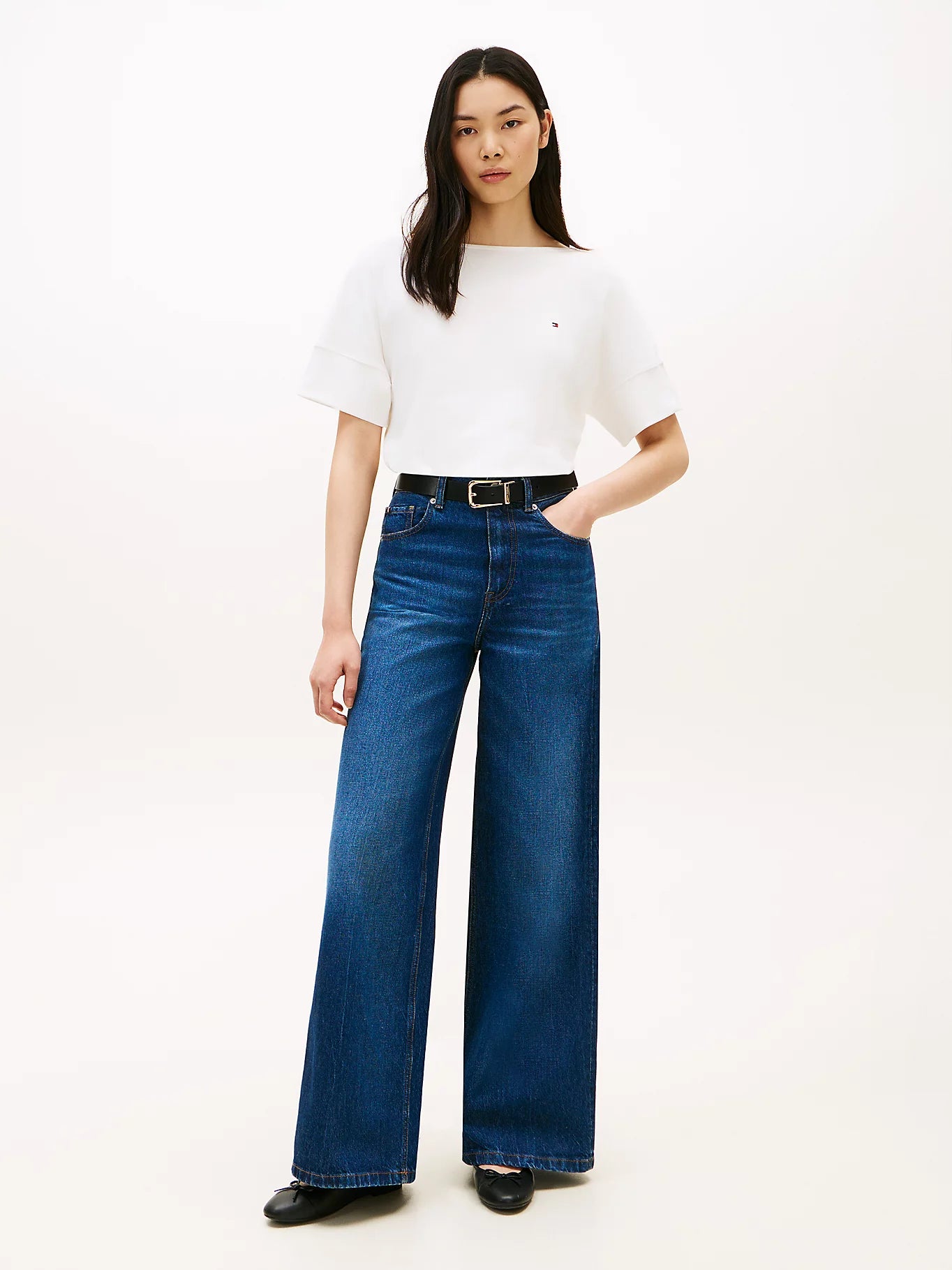 tommy hilfiger t shirt donna bianca outfit completo