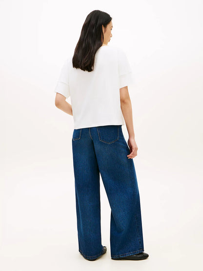 tommy hilfiger t shirt donna bianca vista posteriore