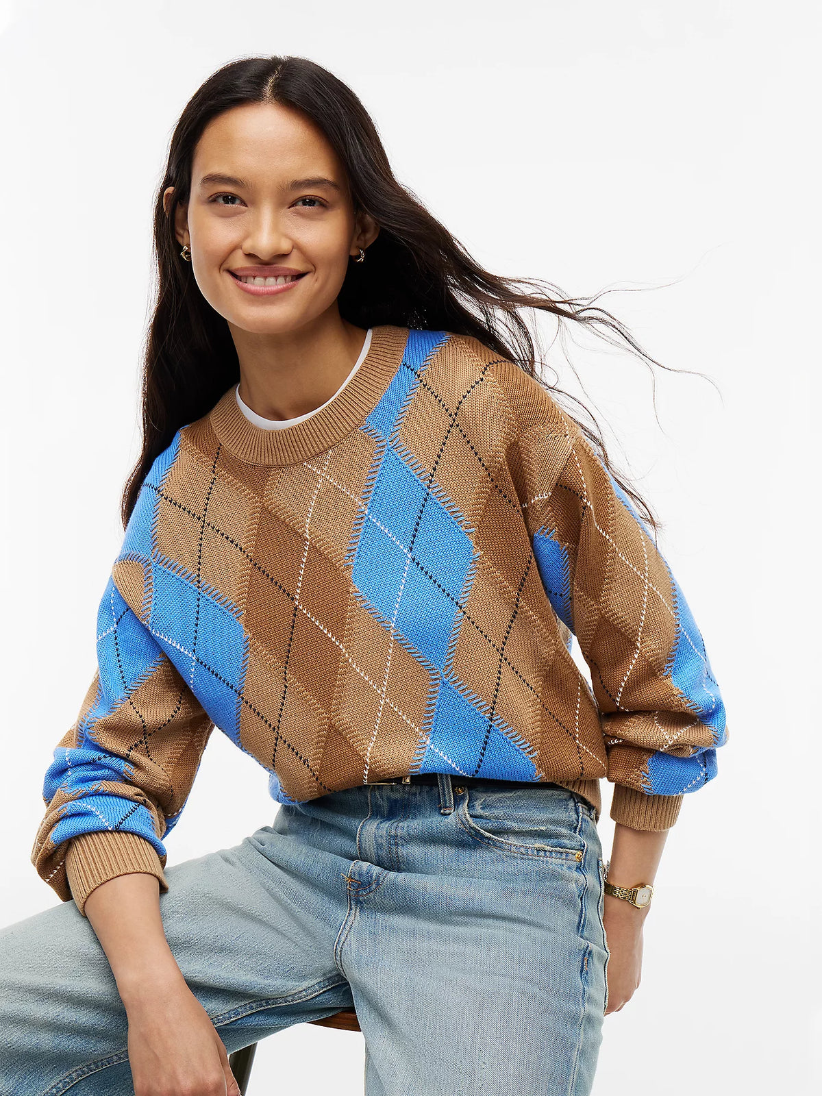 Tommy Hilfiger maglia donna Pullover relaxed fit con motivo a rombi WW0WW513850HH - immagine 3