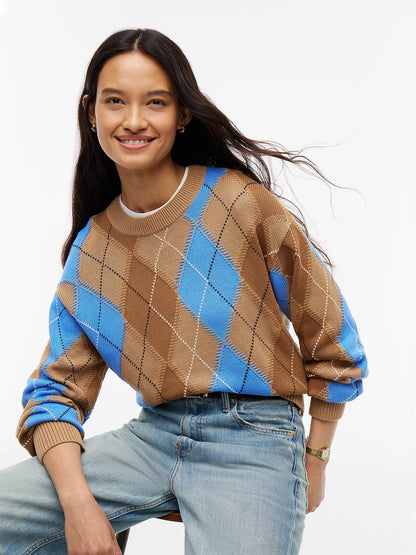 Tommy Hilfiger maglia donna Pullover relaxed fit con motivo a rombi WW0WW513850HH - immagine 3