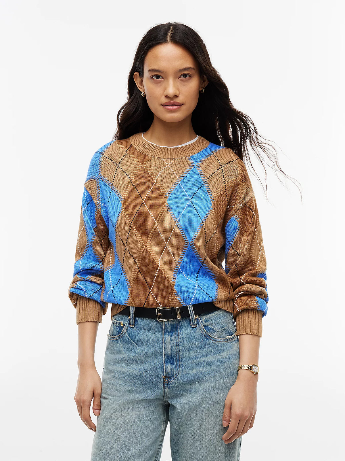 Tommy Hilfiger maglia donna Pullover relaxed fit con motivo a rombi WW0WW513850HH - immagine 1
