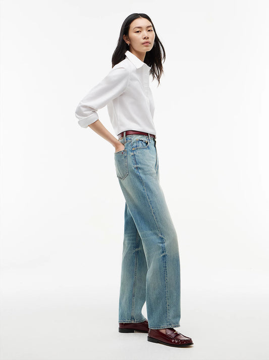 Tommy Hilfiger Jeans Donna Sarah straight fit a vita alta sbiaditi WW0WW514031BA