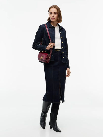 Tommy Hilfiger Gonna Donna midi slim fit in denim con morsetto WW0WW514361AS - immagine 2