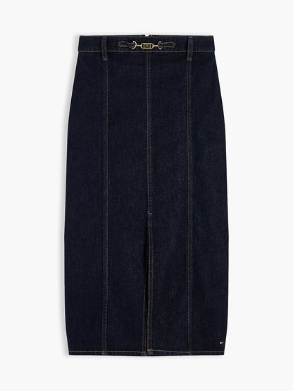 Tommy Hilfiger Gonna Donna midi slim fit in denim con morsetto WW0WW514361AS - immagine 5
