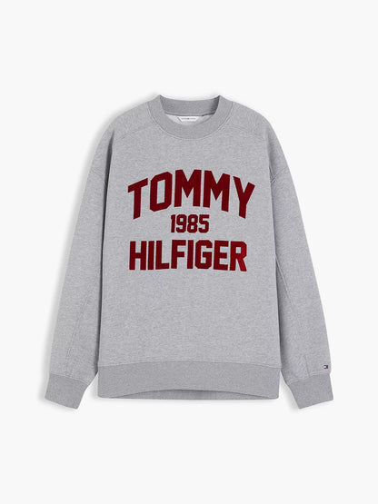 Tommy Hilfiger Felpa Donna college oversize fit con logo floccato WW0WW51651P7D - immagine 5