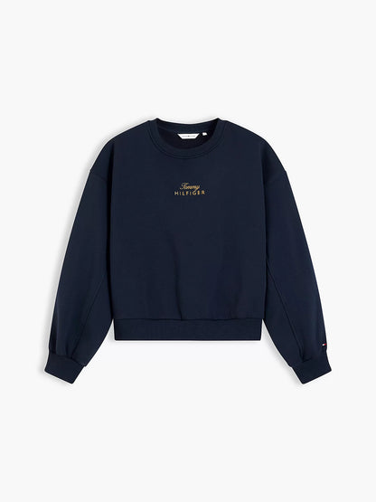 Tommy Hilfiger Maglia donna Pullover relaxed fit con logo ricamato WW0WW51724DW6 - immagine 5