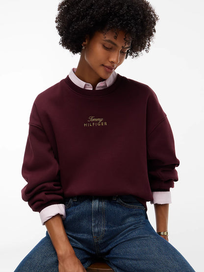 Tommy Hilfiger Maglia donna Pullover relaxed fit con logo ricamato WW0WW51724XIH - immagine 3