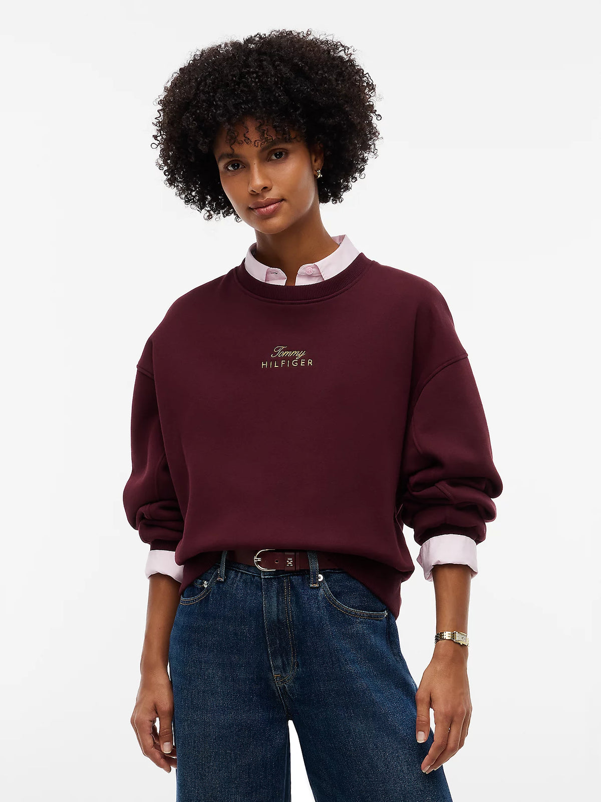 Tommy Hilfiger Maglia donna Pullover relaxed fit con logo ricamato WW0WW51724XIH - immagine 1