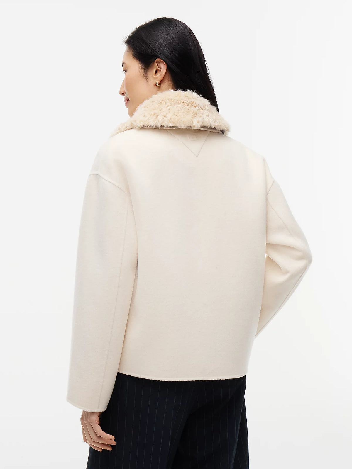 Tommy Hilfiger Giubbino donna Giacca relaxed fit in misto lana double face WW0WW52915AEF - immagine 5