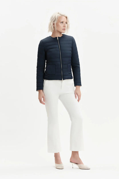 Women's White Wise white flared trousers in stretch sateen
