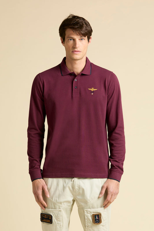Aeronautica Militare Langarm-Poloshirt