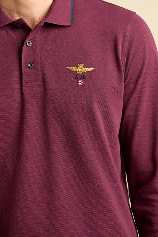 Aeronautica Militare Langarm-Poloshirt
