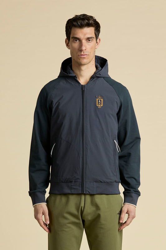 Giubbino uomo Aeronautica Militare blu navy con cappuccio