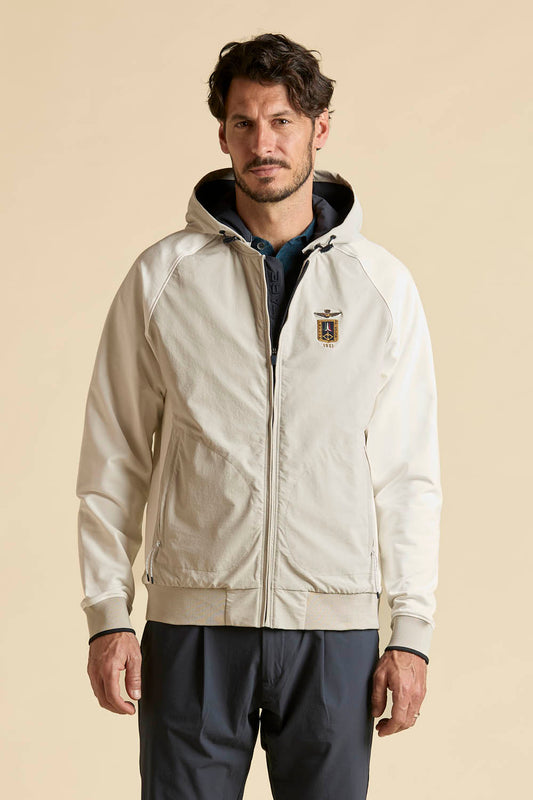 Giubbino uomo Aeronautica Militare colore ghiaccio con cappuccio
