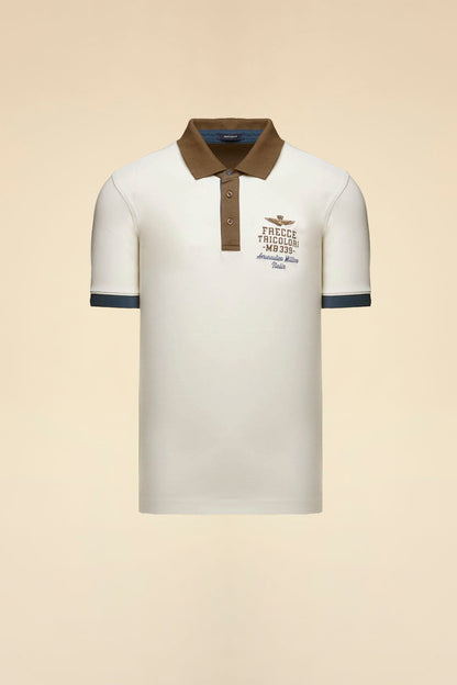 Polo piqué cotone stretch Aeronautica Militare manica corta