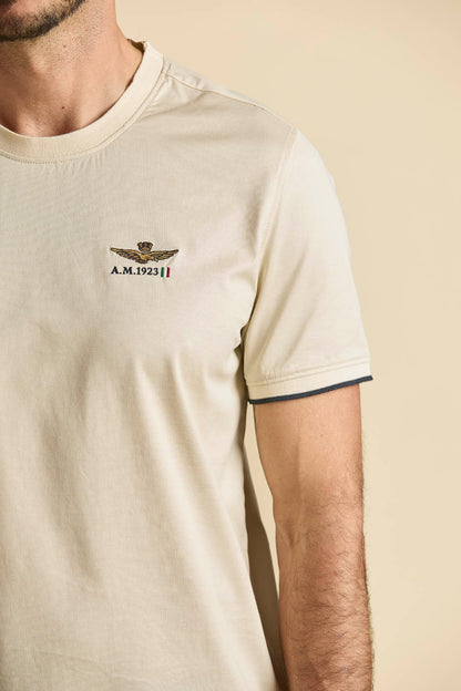 T-shirt casual uomo Aeronautica Militare logo ricamato