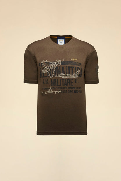 Maglietta casual uomo Aeronautica Militare cotone girocollo