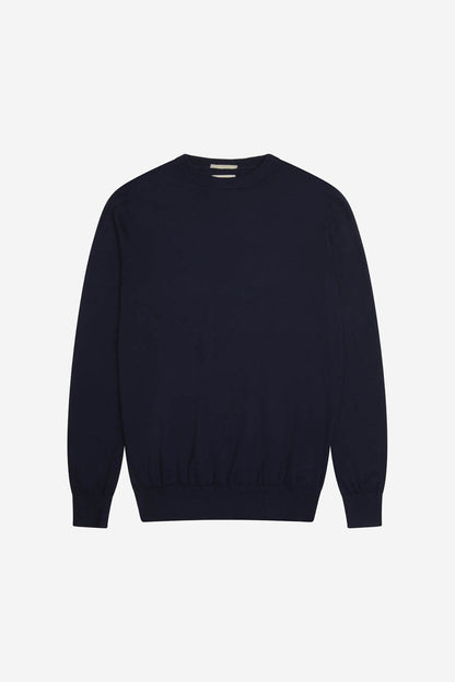 Maglia uomo At.p.co girocollo blu in cotone, lana e cashmere regular fit