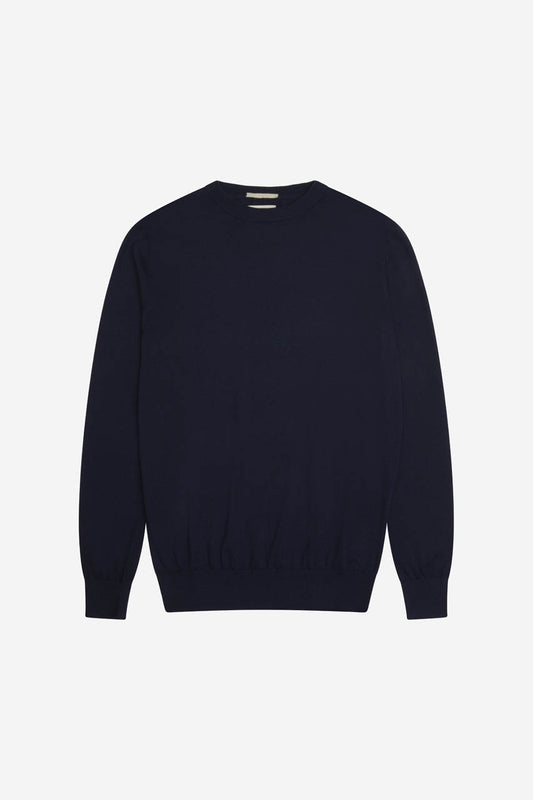 Maglia uomo At.p.co girocollo blu in cotone, lana e cashmere regular fit
