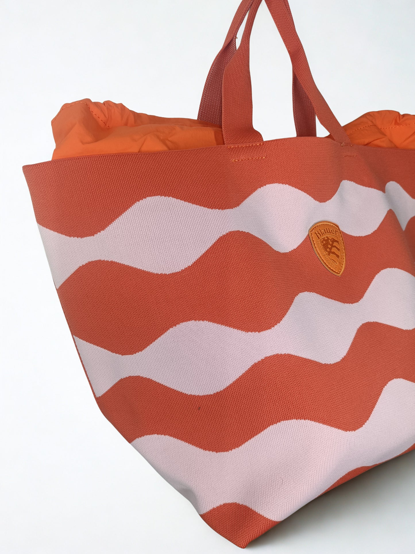 borsa blauer motivo ondulato vista laterale