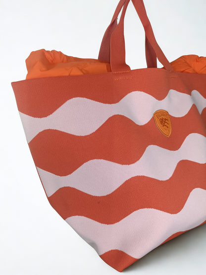 borsa blauer motivo ondulato vista laterale