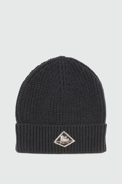Roy Roger’s Cappello beanie unisex in maglia a coste blue navy