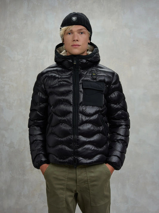 Blauer giubbino uomo Bryant in nylon nero con taschino sul petto