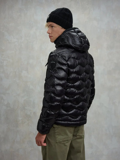 Blauer giubbino uomo Bryant in nylon nero con taschino sul petto dietro