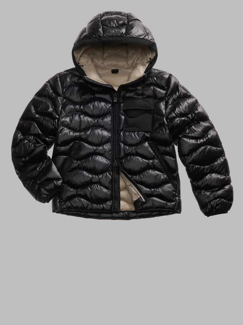 Blauer giubbino uomo Bryant in nylon nero con taschino sul petto fronte